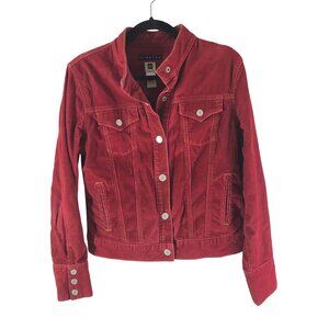 GAP Womens Vintage Corduroy Jacket Western Snap Button Pockets Red M